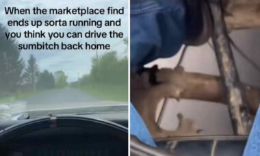 Vídeo: Mesmo com buraco no assoalho, homem dirige carro recém-comprado até sua casa
