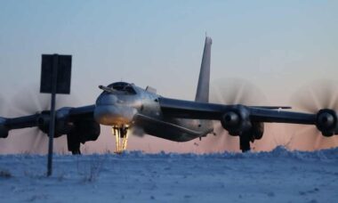 Bombardeiro estratégico Tu-95MS. Telegram @mod_russia