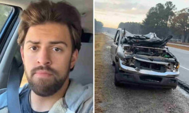 Homem para caminhonete no acostamento e fica boquiaberto ao encontrá-la completamente destruída