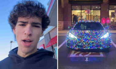 Video: Homem cobre o carro com 2.500 luzes de Natal e só percebe depois como ele fica durante o dia