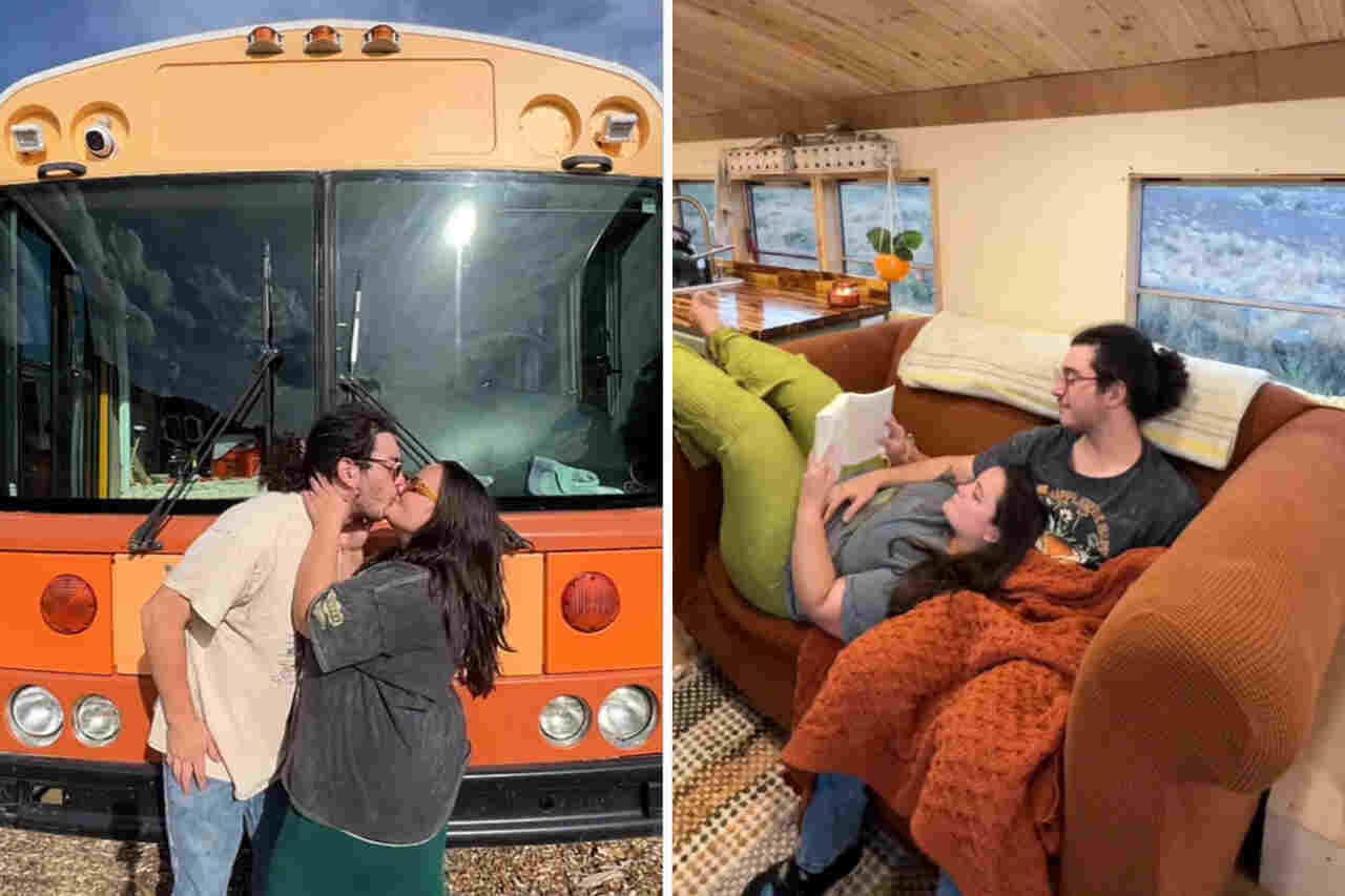 Vídeo: Casal mostra resultado de projeto para transformar ônibus escolar em motorhome