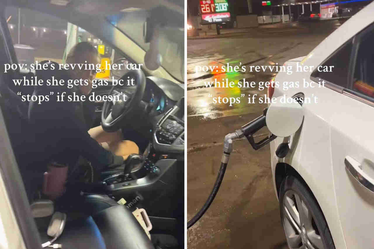Video: Kvinne sjokkerer internettbrukere ved å si at hun må gasse bilen mens hun tanker