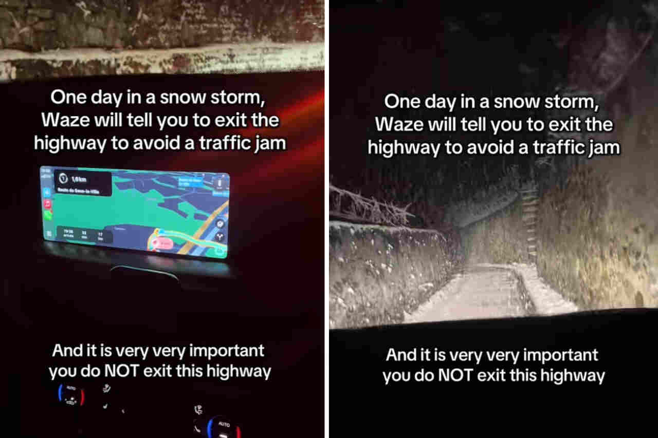 Video: Man led onto a spooky road during a snowstorm after Waze recommendation