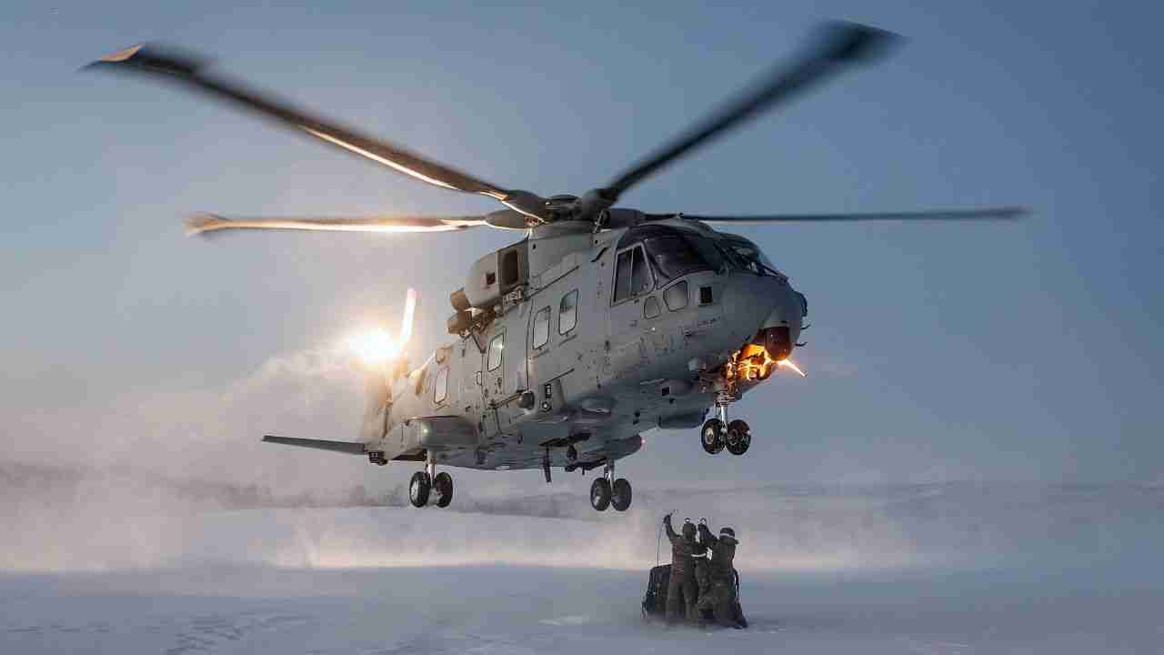 The United Kingdom trains with helicopters in the Arctic for NATO exercise