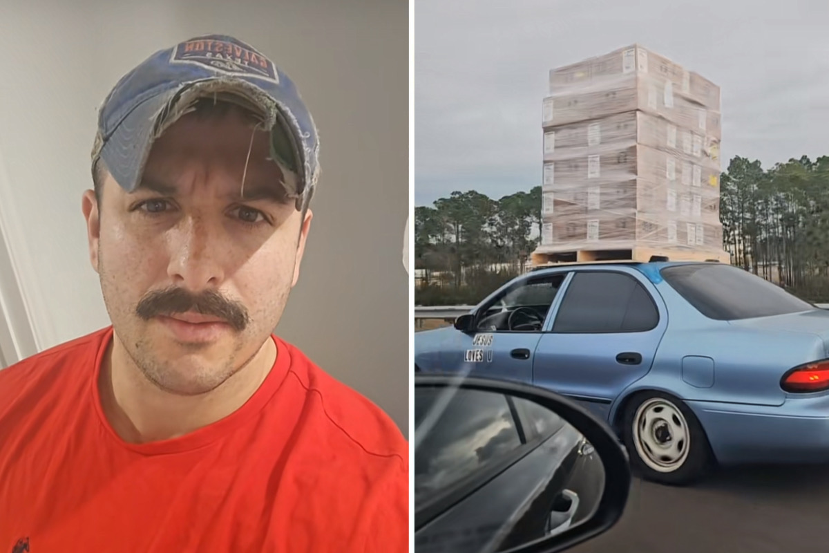 Vídeo flagra antigo Toyota Corolla carregando dezenas de caixas no teto
