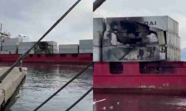 Ataque com drone danifica contêineres do navio Aurelia após saída de cidade russa
