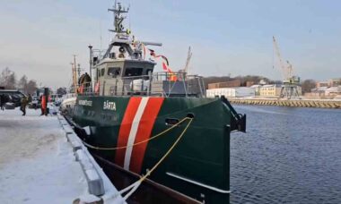 Barco-patrulha Barta. X @LiepajaSEZ