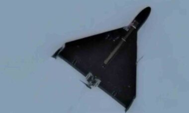 Shahed russo equipado com míssil antiaéreo portátil Verba é interceptado. Telegramn @army_tv
