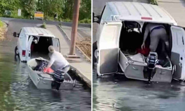 Vídeo: Homem tem ideia genial para colocar barco dentro de sua van