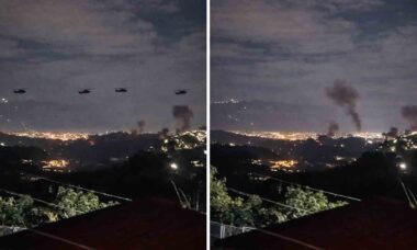 Helicópteros militares são avistados sobre Caracas. Foto: X