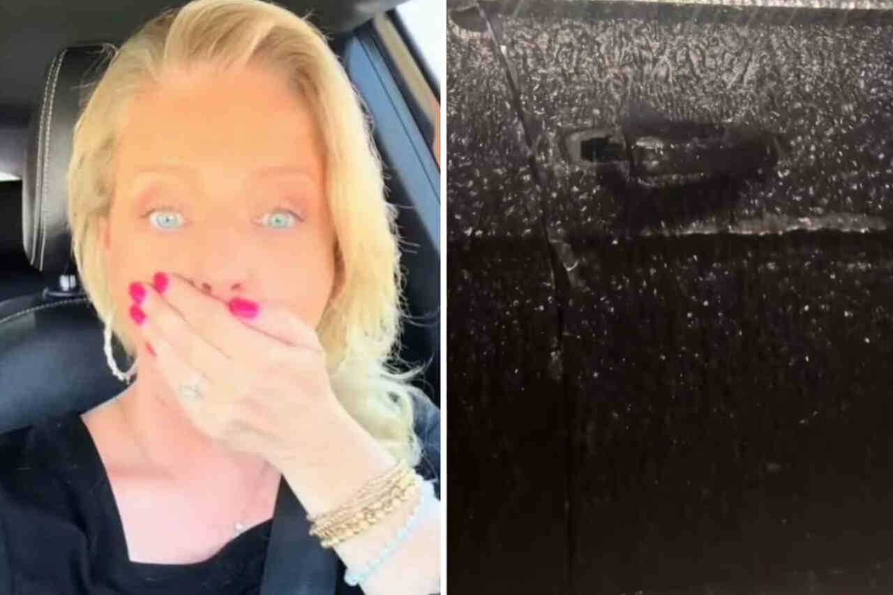 Vídeo: Mulher tenta abrir carro congelado e acaba com maçaneta quebrada