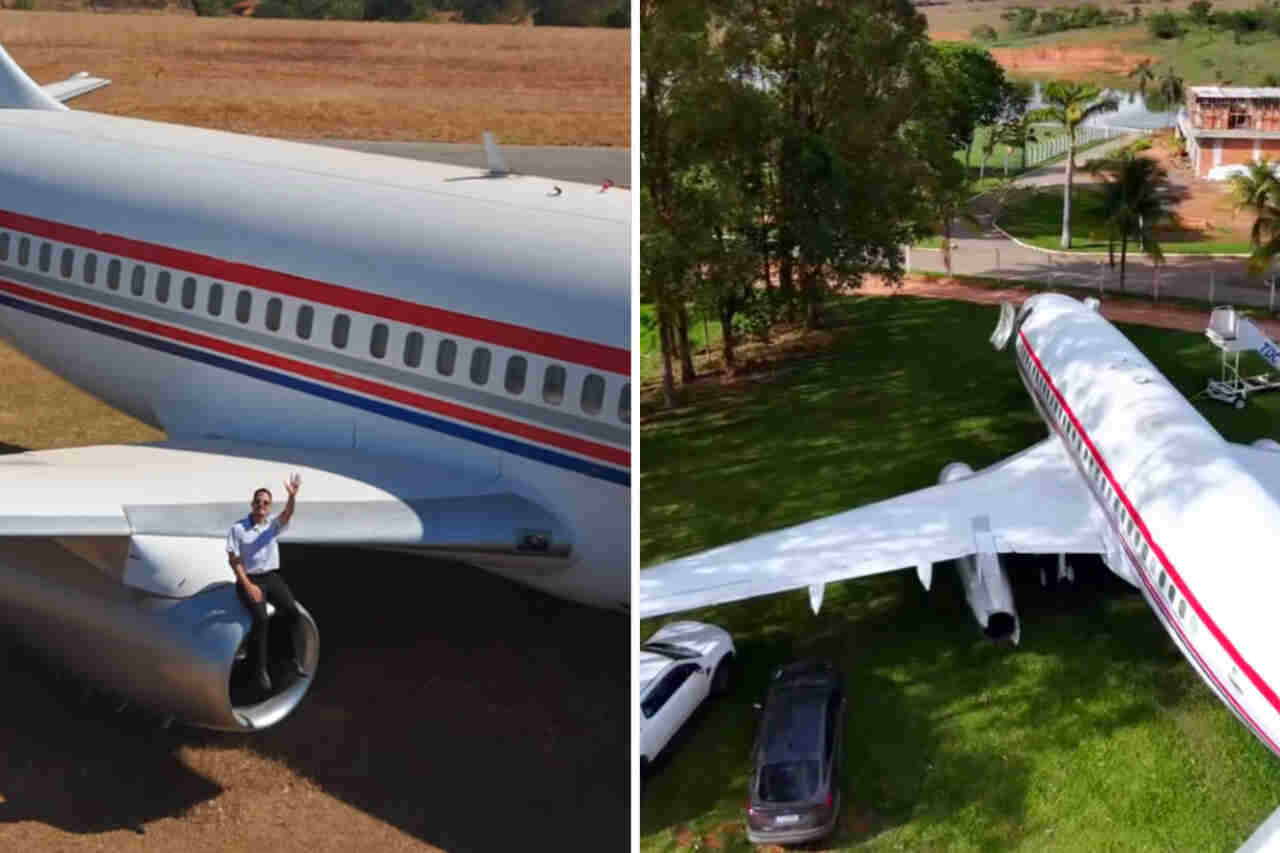 Lékař vystavuje 35tunový letoun Boeing 737-200 na farmě v Brazílii