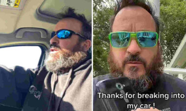 Ladrão quebra carro para roubar aparelho de pagamento de pedágio e deixa celular para trás: "Quer de volta?" (Foto: TikTok)