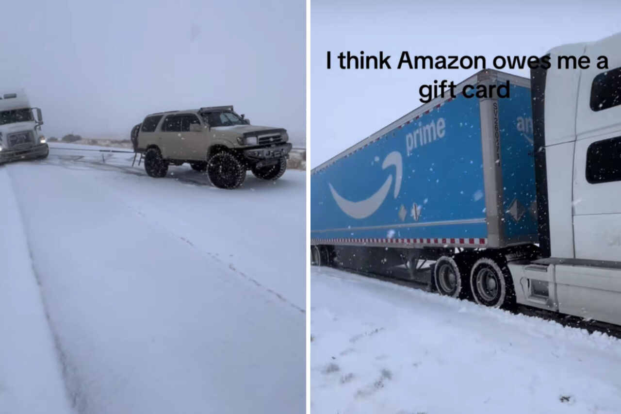 Vídeo: Motorista de Toyota 4Runner resgata caminhão da Amazon que ficou preso em valeta