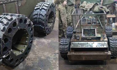 Startup ucraniana lança rodas sem ar para drones e blindados militares
