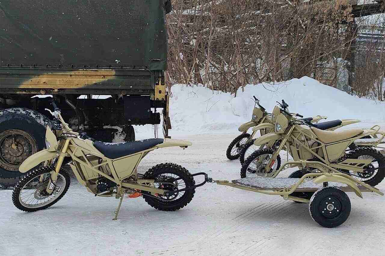 Kalashnikov presents electric military motorcycles during exhibition