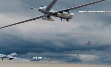 MQ-9B terá mísseis de longo alcance e amplia poder de ataque no Pacífico. Foto: General Atomics