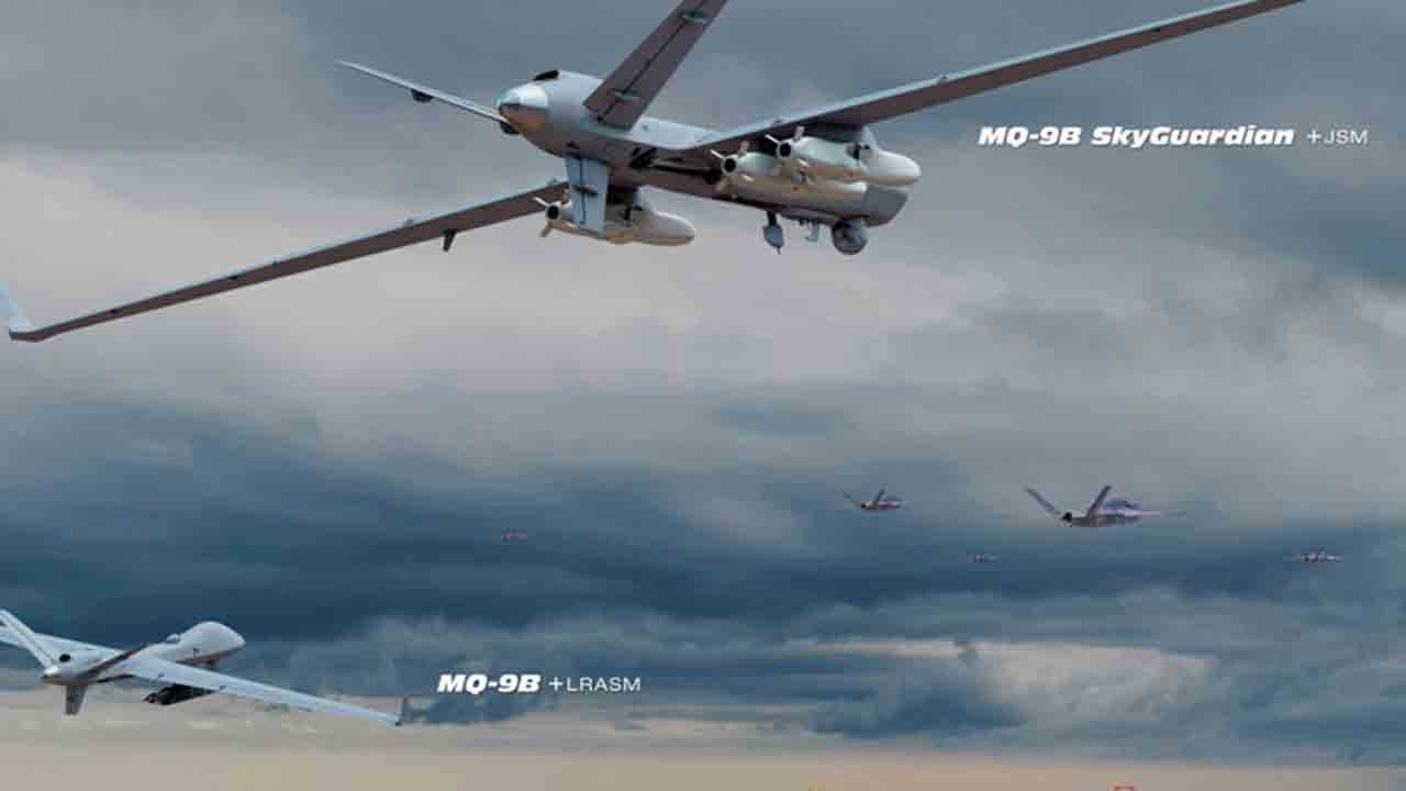 A MQ-9B hosszú hatótávolságú rakétákkal bővíti a támadóképességet a Csendes-óceánon. Fotó: General Atomics