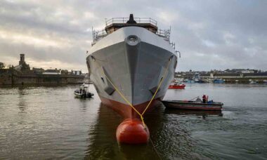 Trolley de Prévaux é lançado como 1º navio da classe PH da Marinha Francesa . Foto: X @MarineNationale