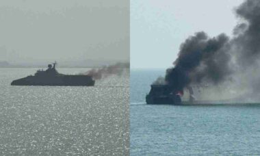 Navio militar avançado do Irã afunda após ser atingido em operação dos EUA