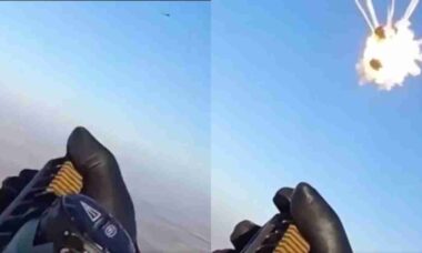 Ucrânia derruba drone Geran com Yak-52 e 8 disparos em pleno voo