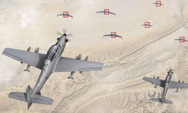 Embraer e Valkyrie Aero integram Inteligência Artificial ao A-29 Super Tucano para combater drones. Foto: Embraer