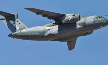 Entre as peças roubadas estão componentes do motor V2500 usado no Embraer KC-390 . Foto: Embraer