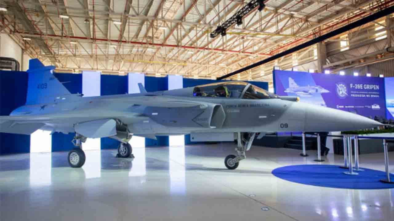 Primeiro F-39 Gripen feito no Brasil. Foto: FAB