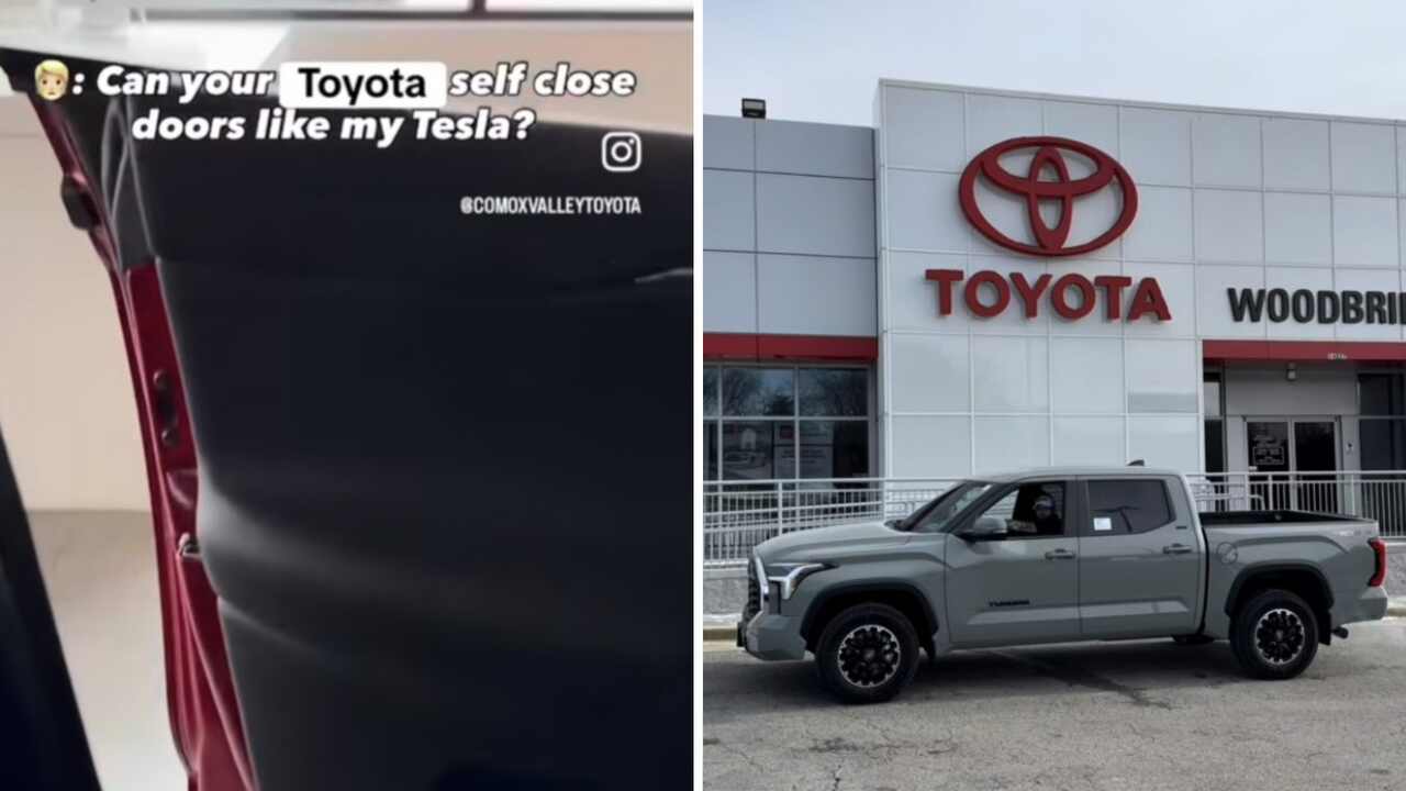 Video: Tesla owner brags about automatic door closing and gets clapped back by Toyota driver
