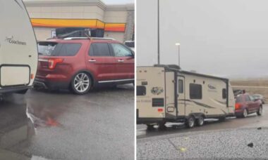 Vídeo: Homem flagra Ford Explorer sofrendo para rebocar motorhome gigantesco