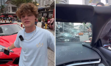 Vídeo: Influenciador tem Corvette danificado por homem com martelo durante transmissão ao vivo