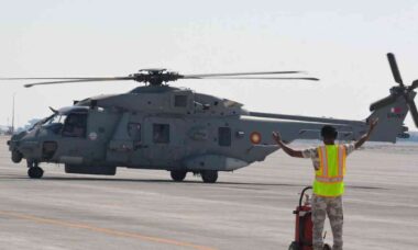 Helicóptero NH-90 do Catar, foto ilustrativa: @MOD_Qatar