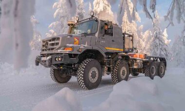 Daimler Truck valida veículos de defesa Mercedes-Benz Zetros em testes de inverno na Finlândia .Foto: Daimler Truck