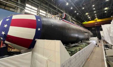 O futuro Arkansas (SSN-800) em Newport News, Virgínia, em 6 de dezembro de 2024. Foto USNI