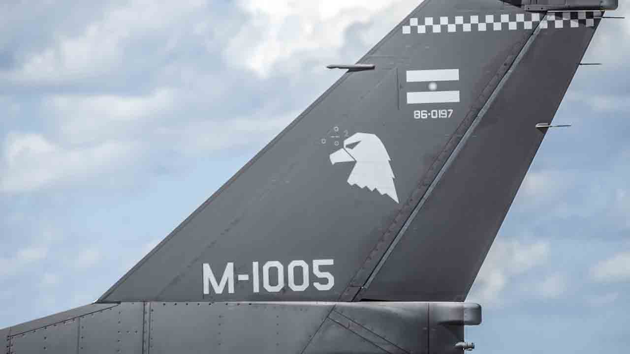 F-16. X @MinDefensa_Ar
