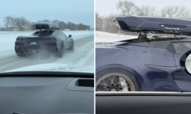 Vídeo: Homem avista motorista de Corvette dirigindo no gelo com pneus esportivos