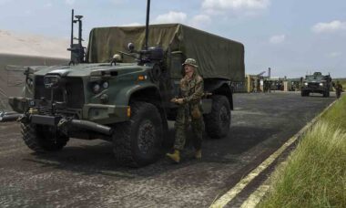 Sistema NMESIS dos Fuzileiros Navais dos EUA durante o Balikatan 2026 nas Filipinas. Foto: U.S. Marine Corps