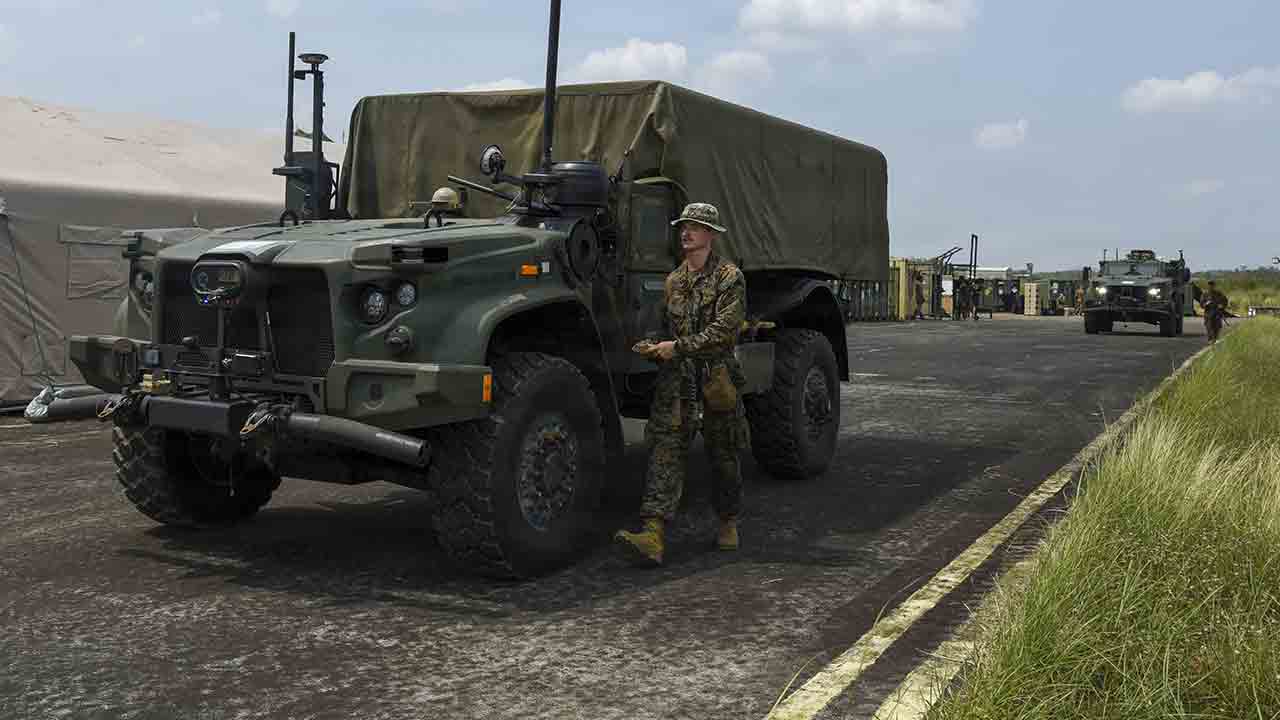발리카탄 2026 기간 필리핀에 전개된 미 해병대 NMESIS 시스템. 사진: U.S. Marine Corps