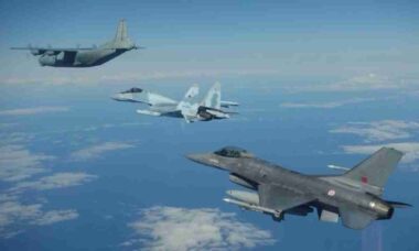 F-16 de Portugal interceptam aviões russos sobre o Mar Báltico