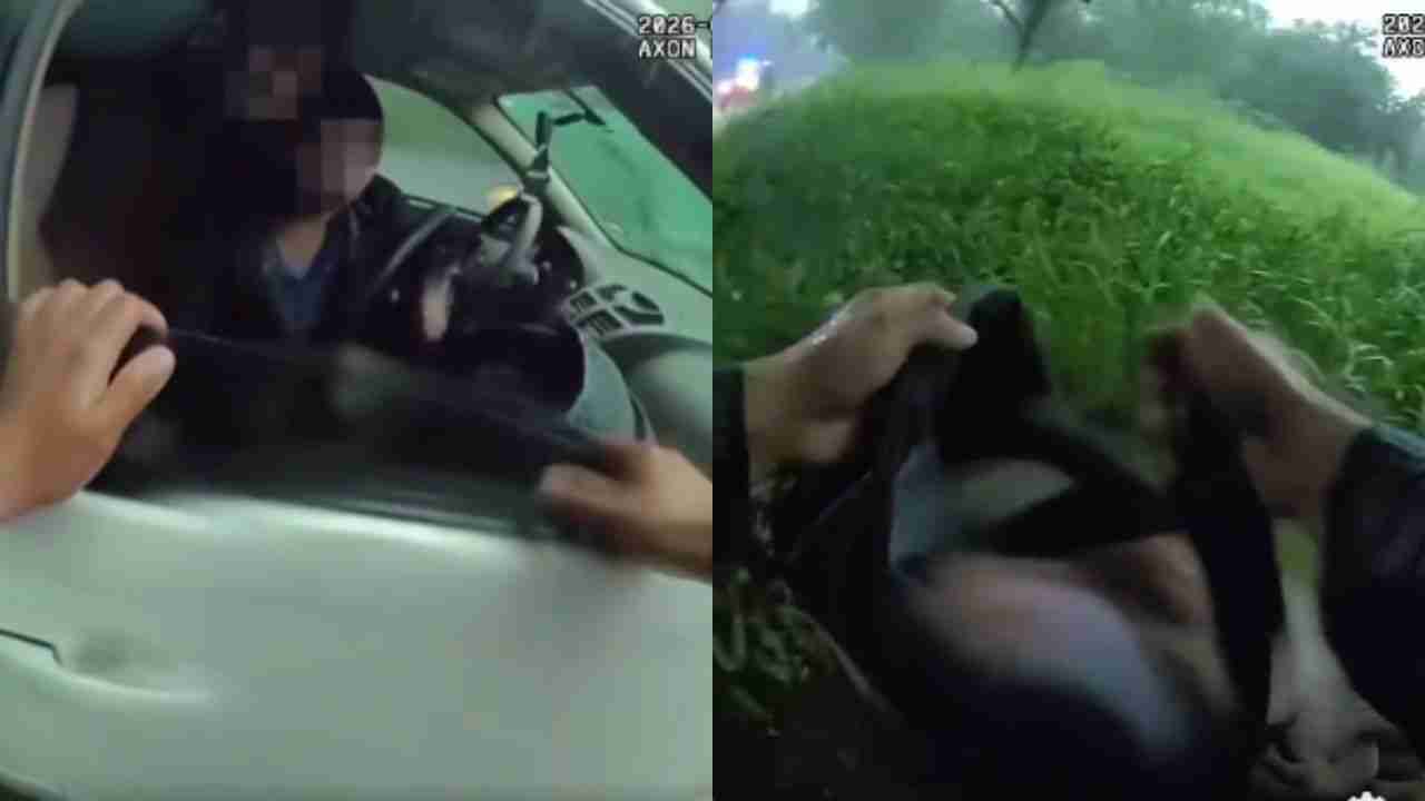 Vídeo mostra policial salvando bebê de carro cercado por enchente no Texas