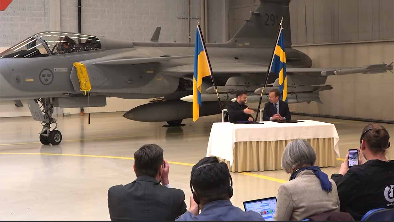 Sverige forbereder donasjon av opptil 16 Gripen C/D-jagerfly til Ukraina. Foto: Sveriges regjering