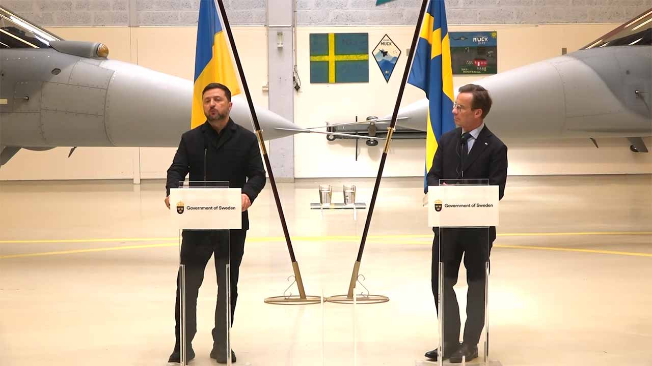 Sverige forbereder donasjon av opptil 16 Gripen C/D-jagerfly til Ukraina. Foto: Sveriges regjering