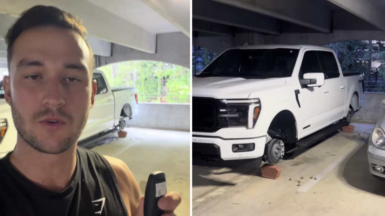 Video: Criminali rubano tutte e quattro le ruote di una Ford F-150 nel garage di un condominio