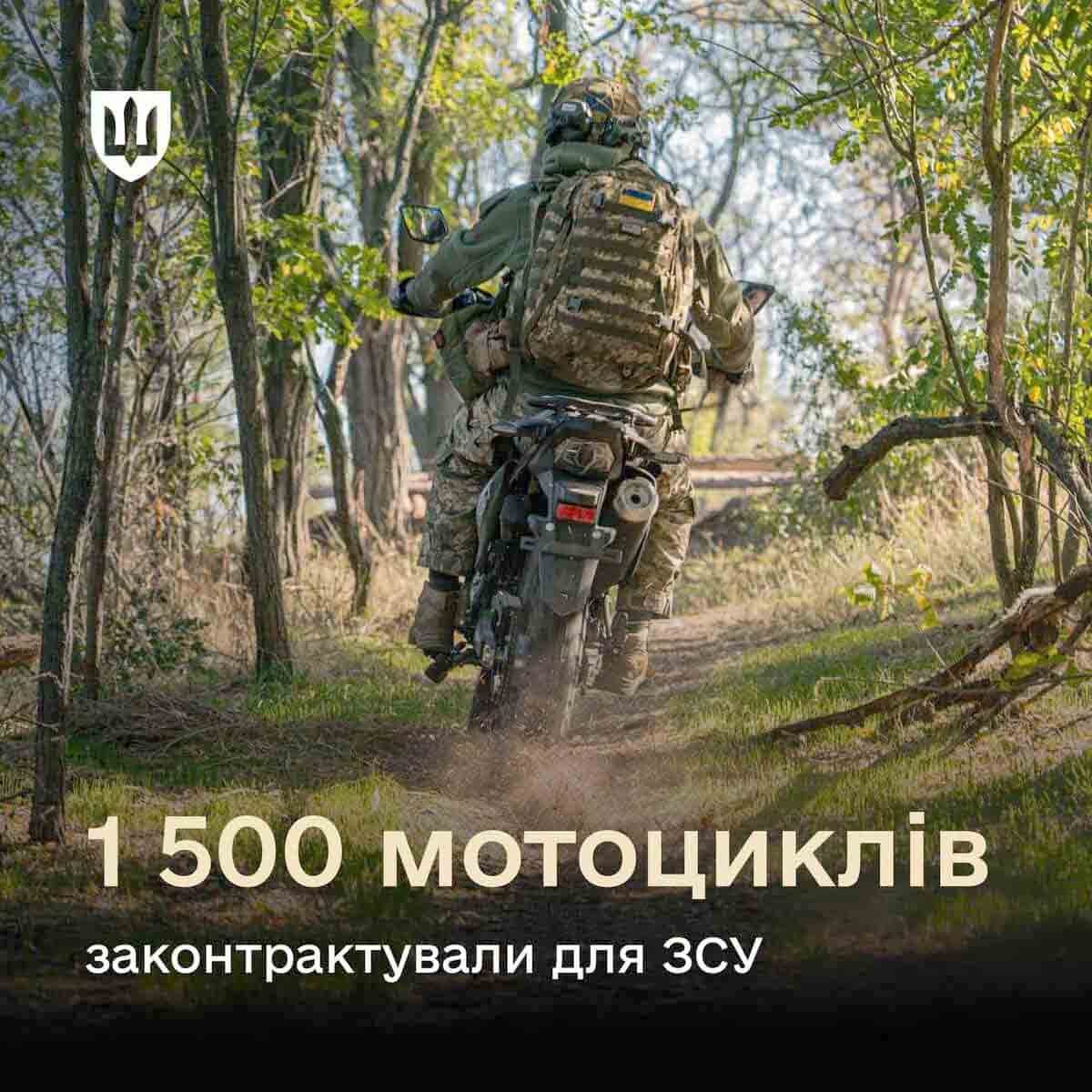 Ukrainian soldier on a motorcycle. Photo: Ministry of Defense of Ukraine.