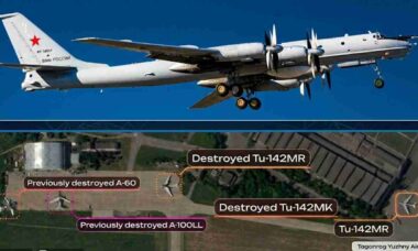 Drones ucranianos destroem 2 aeronaves Tu-142 em base aérea da Rússia