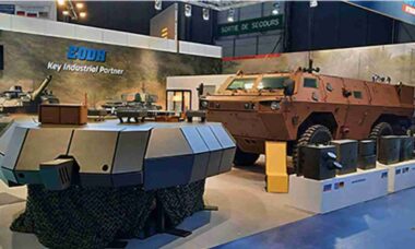 EODH exibe sistema de proteção para tanques contra ataques aéreos de drones