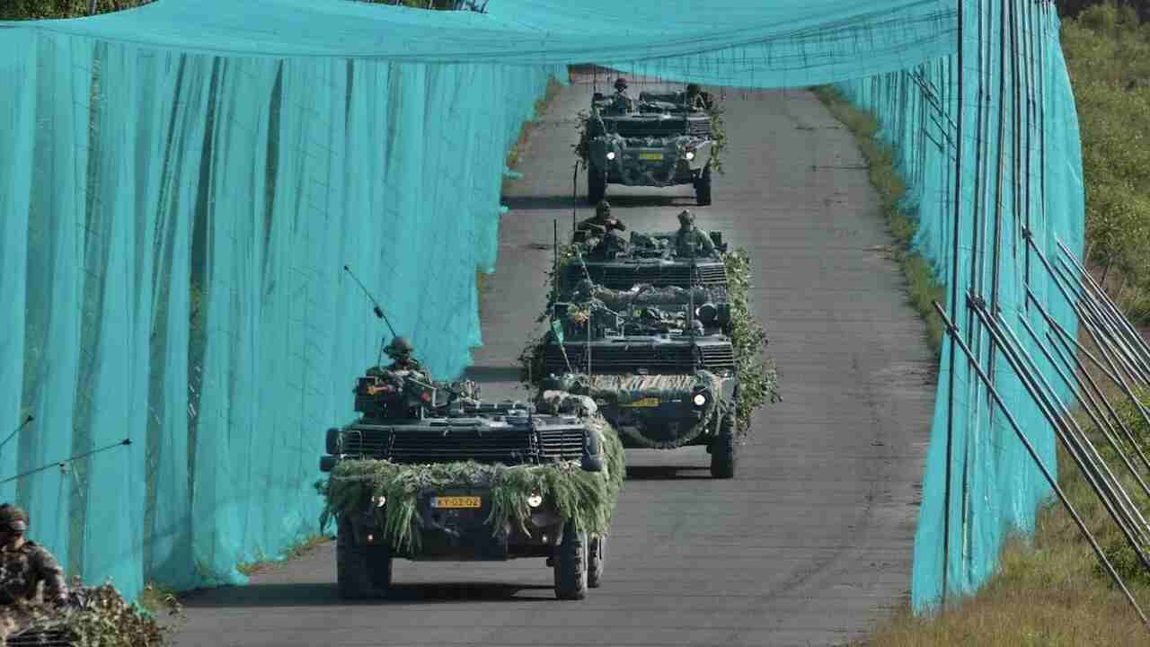 Estrutura de proteção com redes antidrone é avaliada pela OTAN em exercício militar