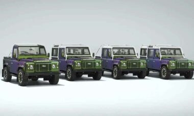 Land Rover revela coleção única de Defenders com efeito visual inspirado em camaleão