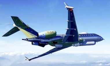 Novo avião de guerra eletrônica turco é visto com sistemas avançados já instalados