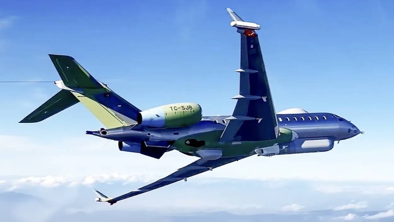 New Turkish electronic warfare aircraft seen with advanced systems already installed